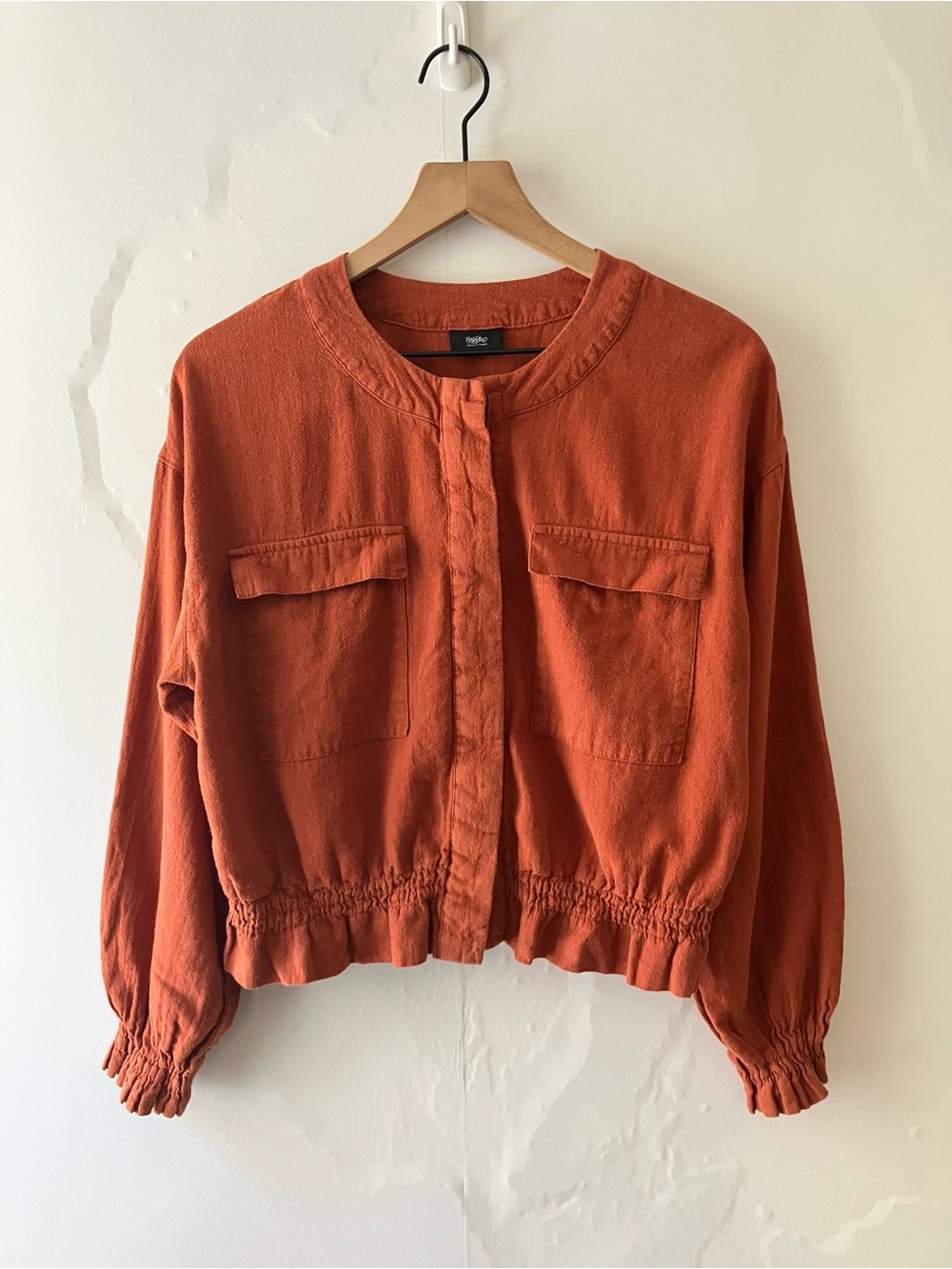 MOSSIMO Burnt Orange Linen Blend Cropped Top